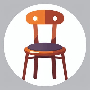 AI generated Chair Sofa Icon Clip Art Sticker Decoration Simple Background photo