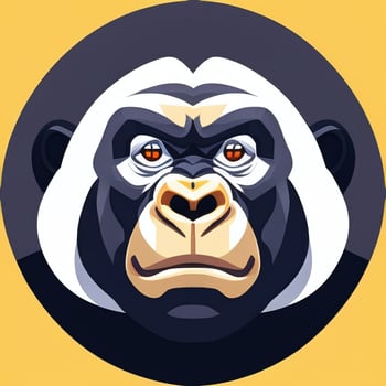 AI generated Gorilla Icon Avatar Gamer Clip Art Sticker Decoration Simple Background photo