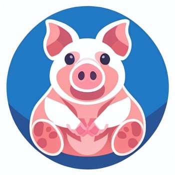 AI generated Pig Icon Avatar Gamer Clip Art Sticker Decoration Simple Background photo