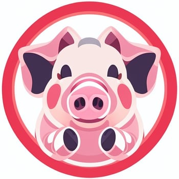AI generated Pig Icon Avatar Gamer Clip Art Sticker Decoration Simple Background photo