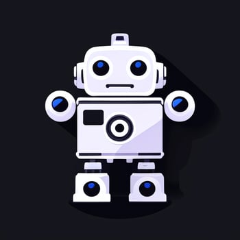 AI generated Cute Toy Robot Avatar Gamer Clip Art Sticker Decoration Simple Background photo