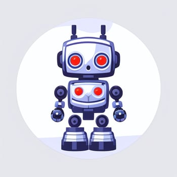 AI generated Cute Toy Robot Avatar Gamer Clip Art Sticker Decoration Simple Background photo