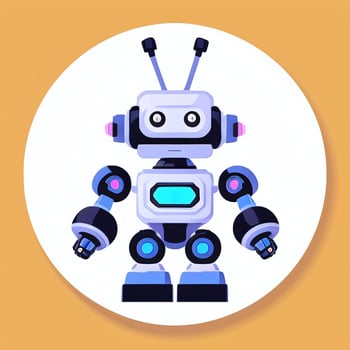 AI generated Cute Toy Robot Avatar Gamer Clip Art Sticker Decoration Simple Background photo
