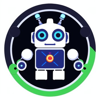 AI generated Cute Toy Robot Avatar Gamer Clip Art Sticker Decoration Simple Background photo