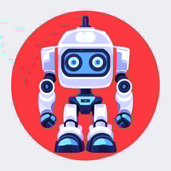 AI generated Cute Toy Robot Avatar Gamer Clip Art Sticker Decoration Simple Background photo