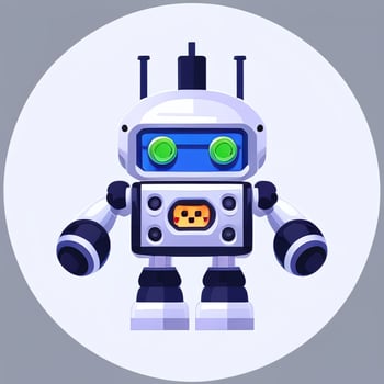 AI generated Cute Toy Robot Avatar Gamer Clip Art Sticker Decoration Simple Background photo