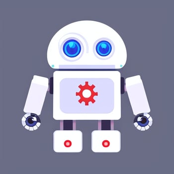 AI generated Cute Toy Robot Avatar Gamer Clip Art Sticker Decoration Simple Background photo