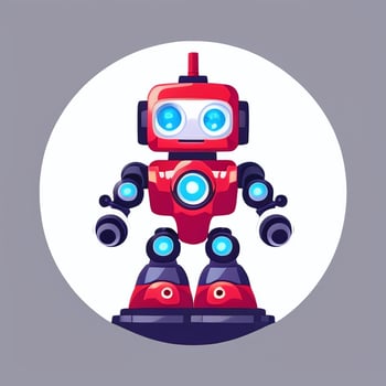 AI generated Cute Toy Robot Avatar Gamer Clip Art Sticker Decoration Simple Background photo