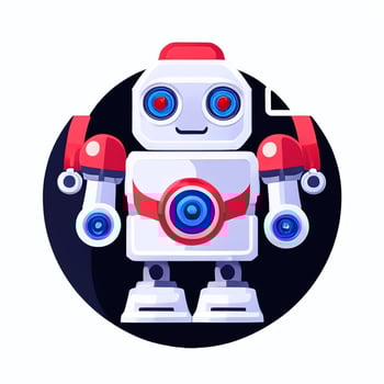 AI generated Cute Toy Robot Avatar Gamer Clip Art Sticker Decoration Simple Background photo