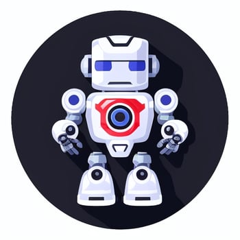 AI generated Cute Toy Robot Avatar Gamer Clip Art Sticker Decoration Simple Background photo