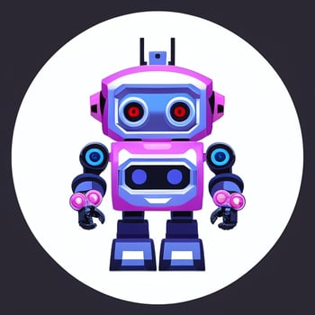 AI generated Cute Toy Robot Avatar Gamer Clip Art Sticker Decoration Simple Background photo