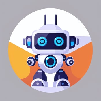 AI generated Cute Toy Robot Avatar Gamer Clip Art Sticker Decoration Simple Background photo