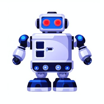 AI generated Cute Toy Robot Avatar Gamer Clip Art Sticker Decoration Simple Background photo