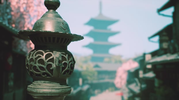Japan cityscape in temple historic district photo
