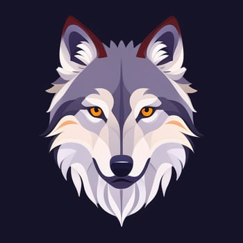 AI generated Cool Wolf Avatar Gamer Clip Art Sticker Decoration Simple Background photo