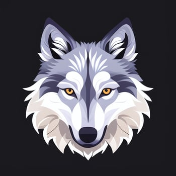 AI generated Cool Wolf Avatar Gamer Clip Art Sticker Decoration Simple Background photo