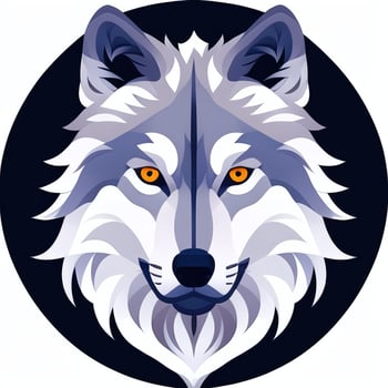 AI generated Cool Wolf Avatar Gamer Clip Art Sticker Decoration Simple Background photo