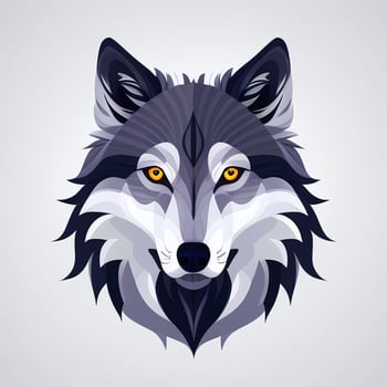 AI generated Cool Wolf Avatar Gamer Clip Art Sticker Decoration Simple Background photo