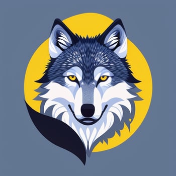 AI generated Cool Wolf Avatar Gamer Clip Art Sticker Decoration Simple Background photo