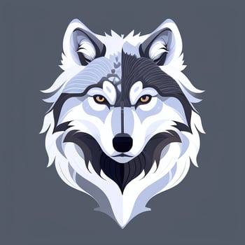 AI generated Cool Wolf Avatar Gamer Clip Art Sticker Decoration Simple Background photo