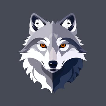 AI generated Cool Wolf Avatar Gamer Clip Art Sticker Decoration Simple Background photo