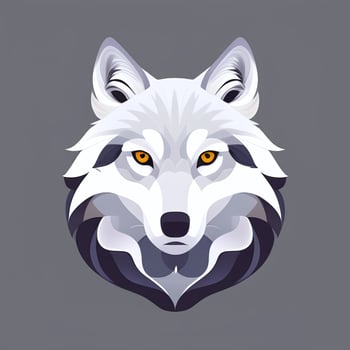AI generated Cool Wolf Avatar Gamer Clip Art Sticker Decoration Simple Background photo