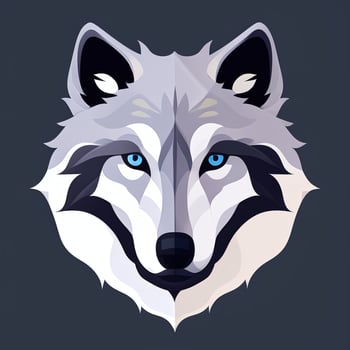 AI generated Cool Wolf Avatar Gamer Clip Art Sticker Decoration Simple Background photo