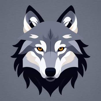 AI generated Cool Wolf Avatar Gamer Clip Art Sticker Decoration Simple Background photo