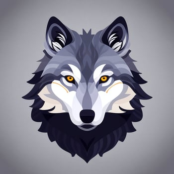 AI generated Cool Wolf Avatar Gamer Clip Art Sticker Decoration Simple Background photo