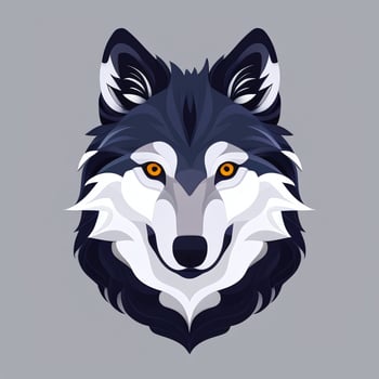 AI generated Cool Wolf Avatar Gamer Clip Art Sticker Decoration Simple Background photo