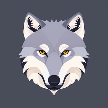 AI generated Cool Wolf Avatar Gamer Clip Art Sticker Decoration Simple Background photo