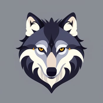 AI generated Cool Wolf Avatar Gamer Clip Art Sticker Decoration Simple Background photo