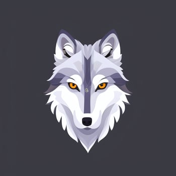 AI generated Cool Wolf Avatar Gamer Clip Art Sticker Decoration Simple Background photo