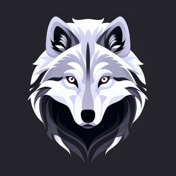 AI generated Cool Wolf Avatar Gamer Clip Art Sticker Decoration Simple Background photo