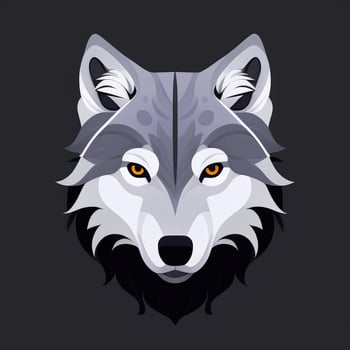 AI generated Cool Wolf Avatar Gamer Clip Art Sticker Decoration Simple Background photo