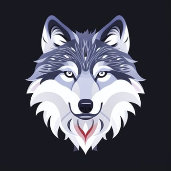 AI generated Cool Wolf Avatar Gamer Clip Art Sticker Decoration Simple Background photo