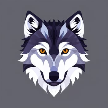 AI generated Cool Wolf Avatar Gamer Clip Art Sticker Decoration Simple Background photo