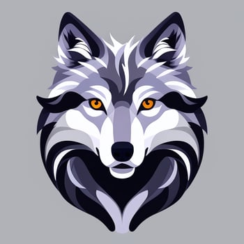 AI generated Cool Wolf Avatar Gamer Clip Art Sticker Decoration Simple Background photo