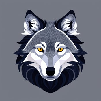 AI generated Cool Wolf Avatar Gamer Clip Art Sticker Decoration Simple Background photo