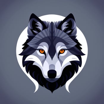 AI generated Cool Wolf Avatar Gamer Clip Art Sticker Decoration Simple Background photo