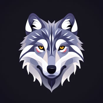 AI generated Cool Wolf Avatar Gamer Clip Art Sticker Decoration Simple Background photo