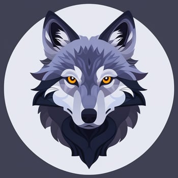 AI generated Cool Wolf Avatar Gamer Clip Art Sticker Decoration Simple Background photo