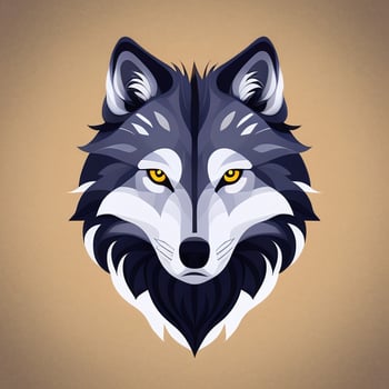 AI generated Cool Wolf Avatar Gamer Clip Art Sticker Decoration Simple Background photo