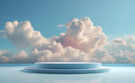 AI generated A modern podium for beauty and cosmetic product presentation. photo