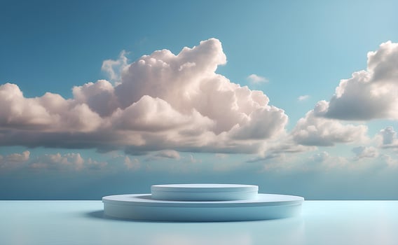 AI generated A modern podium for beauty and cosmetic product presentation. photo