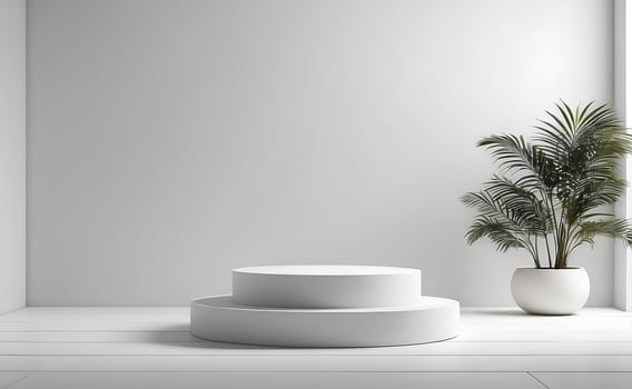AI generated A modern podium for beauty and cosmetic product presentation. photo