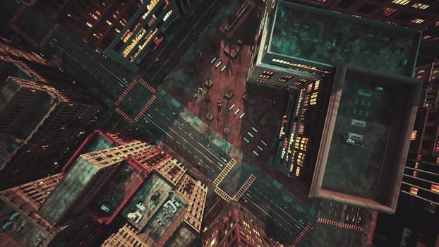 City Top View of Skyscrapers Building by drone photo