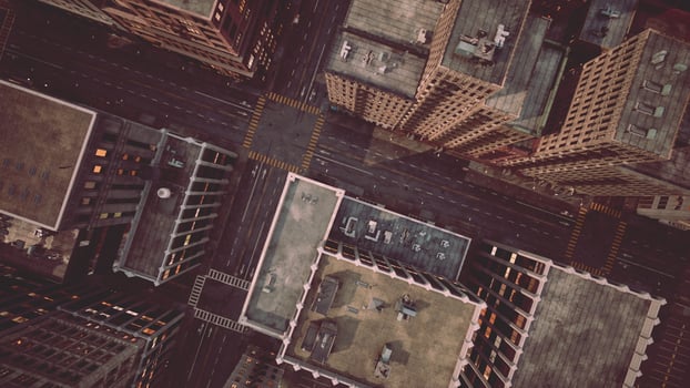 A bird's eye view of downtown photo
