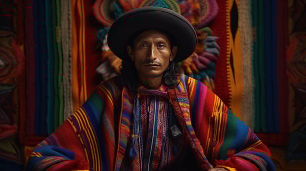 AI generated A Peruvian in Andean attire photo