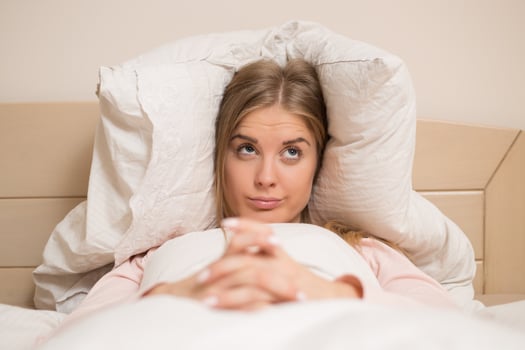 Woman is having problems with sleeping photo